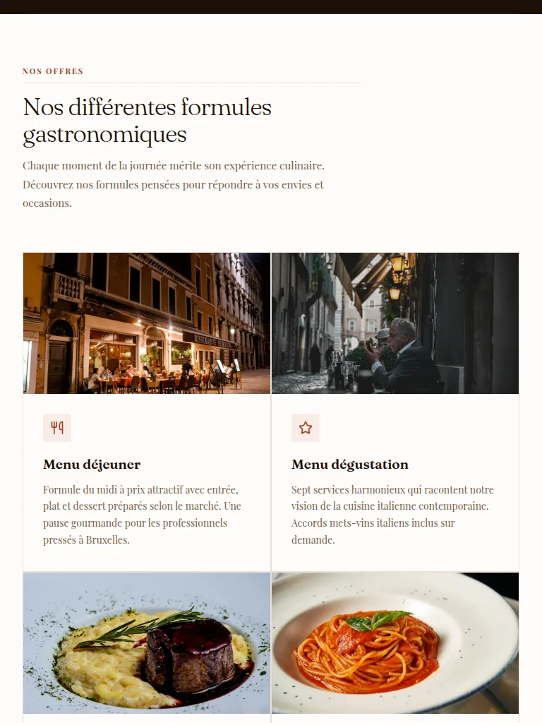 Menu / Catalogue de services — exemple en production